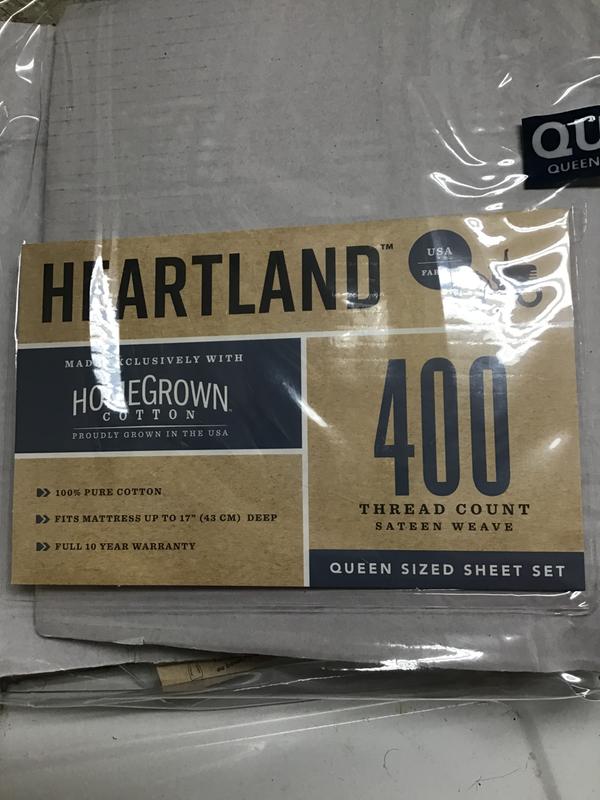 Heartland HomeGrown 400-Thread-Count Solid Sateen Full Sheet Set in Silver