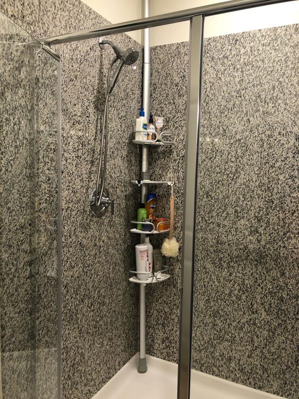 OXO 4Tier Anodized Aluminum Tension Pole Shower Caddy Bed Bath and