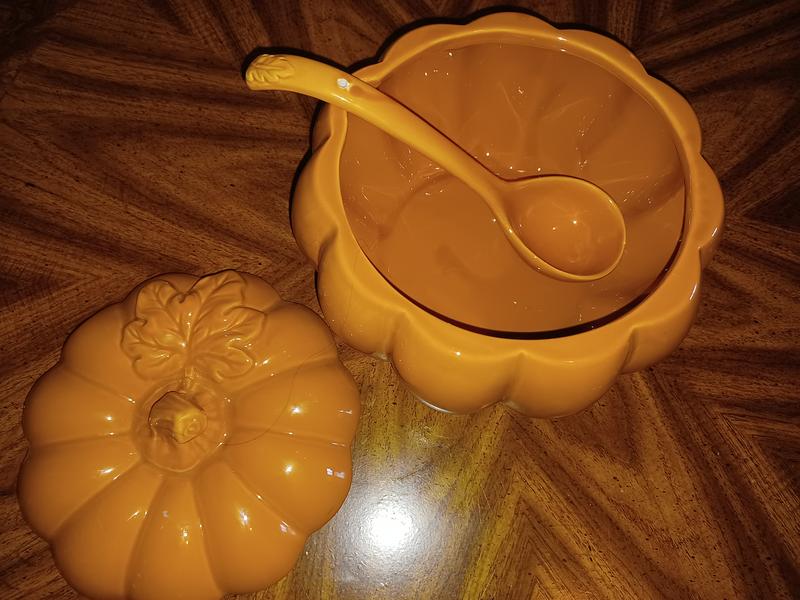 Pumpkin 96 oz. Soup Tureen with Ladle in Orange Bed Bath & Beyond