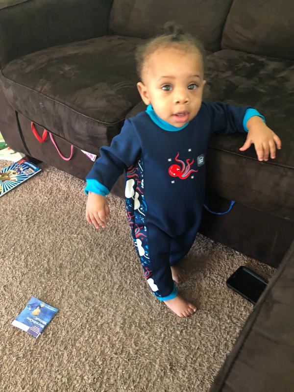 Splash About WarmInOne Long Sleeve Under the Sea Wetsuit in Blue