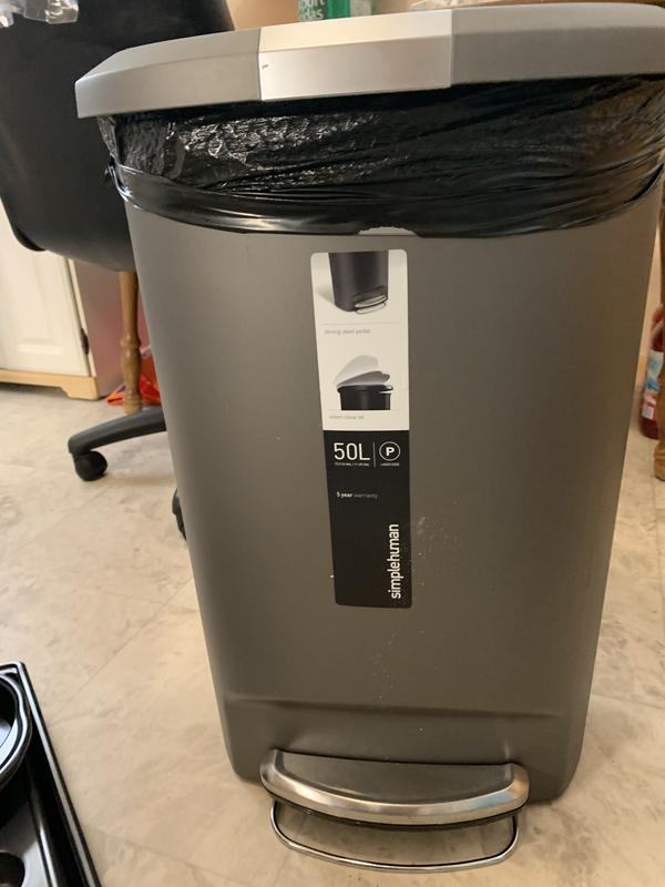 simplehuman® Plastic SemiRound 50Liter StepOn Trash Can Bed Bath
