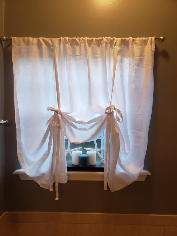 MyHome Darcy 63Inch Rod Pocket Window Curtain Tie Up Shade Bed Bath