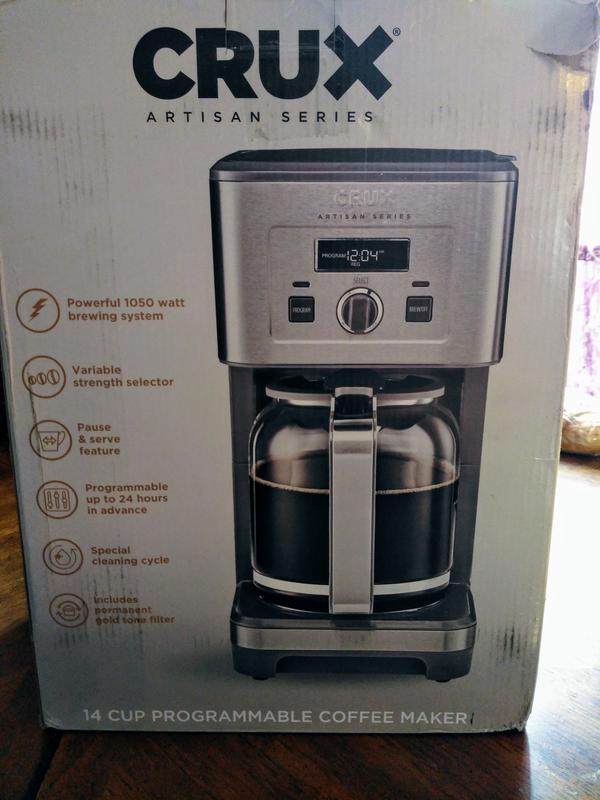 Crux Artisan Series 14-Cup Programmable Stainless Steel Coffee Maker 