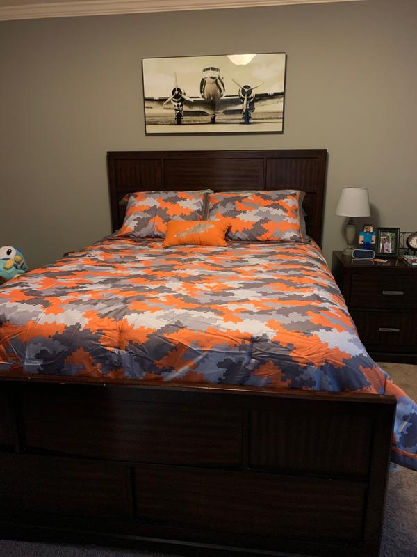 Details about   Mizone Lance 4 Piece Comforter Set Orange Full/Queen