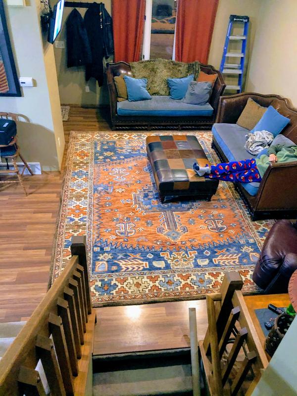 Sienna Wool Area Rug in Rust/Blue Bed Bath and Beyond Canada