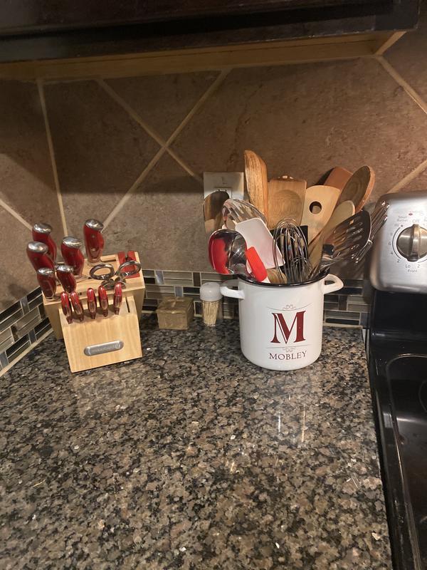 Elegant Stainless Steel Utensil Holder in White Bed Bath and Beyond Canada