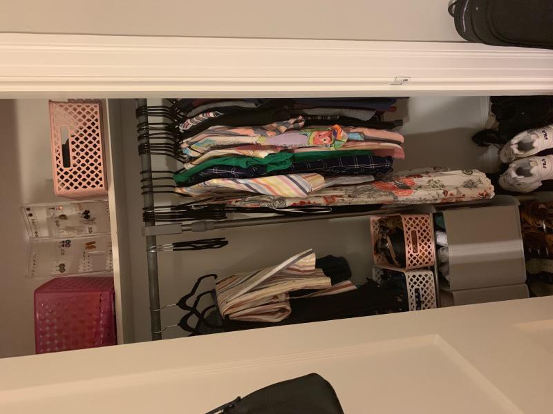 Relaxed Living Adjustable Metal Closet System in Satin Nickel Bed