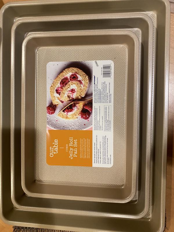 Customer Reviews Our Table™ 3Piece Textured Jelly Roll Pan Set Bed