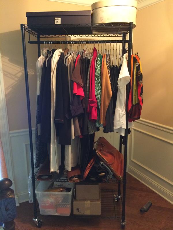 Oceanstar Garment Rack with Adjustable Shelves and Hooks in Black Bed