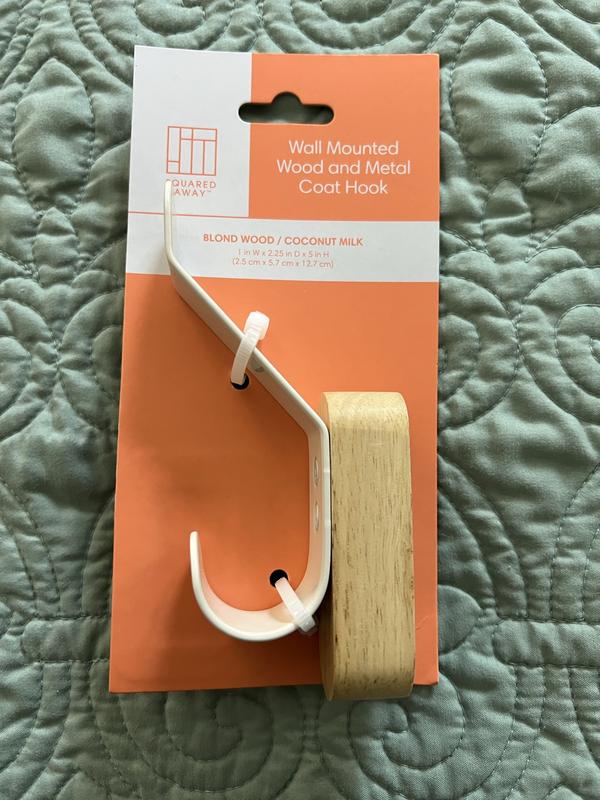Squared Away™ Wall Mounted Wood and Metal Coat Hook Bed Bath & Beyond