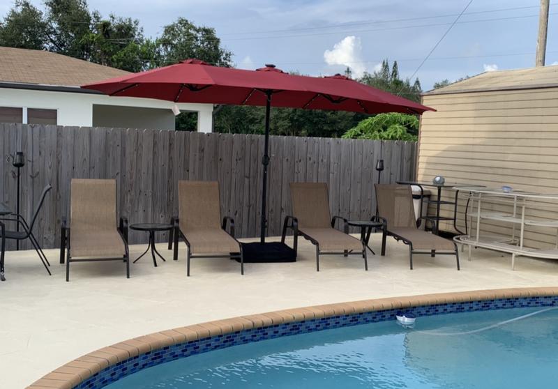 Never Rust Outdoor Aluminum Sling Chaise Lounge in Brown Bed Bath and