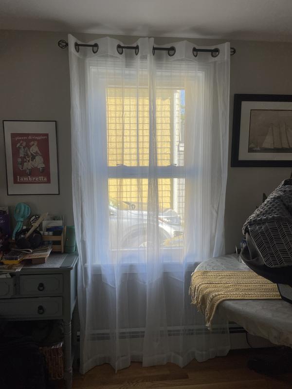 Simply Essential™ Stripe Grommet Sheer Window Curtain Panels (Set of 2