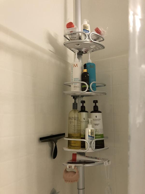 OXO 4Tier Anodized Aluminum Tension Pole Shower Caddy Bed Bath and