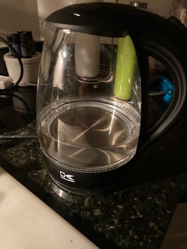 Kalorik 1.7 Liter Cordless Electric Glass Kettle with Blue LED Lights