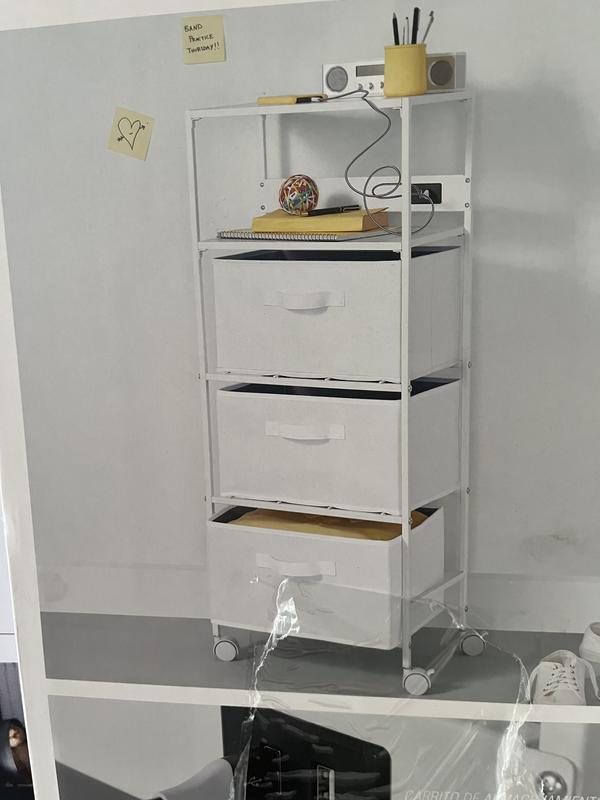 Simply Essential™ Storage Cart with USB Charging Station in Bright