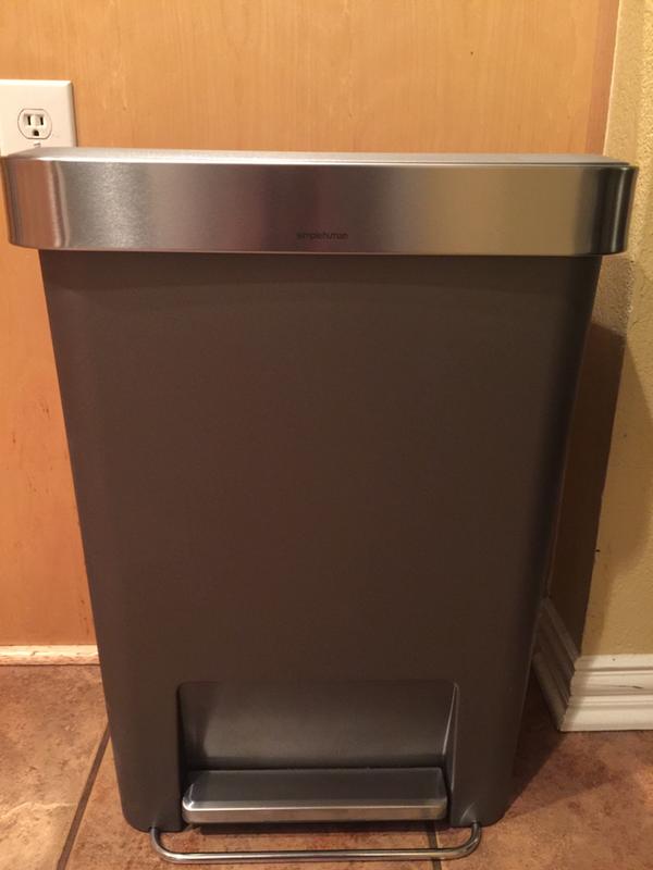 simplehuman® 45Liter Plastic Rectangular Step Trash Can with Liner