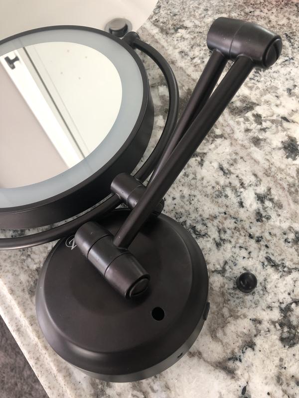 Zadro™ 10X/1X DualSided Round LED Lighted Wall Mount Mirror Bed Bath