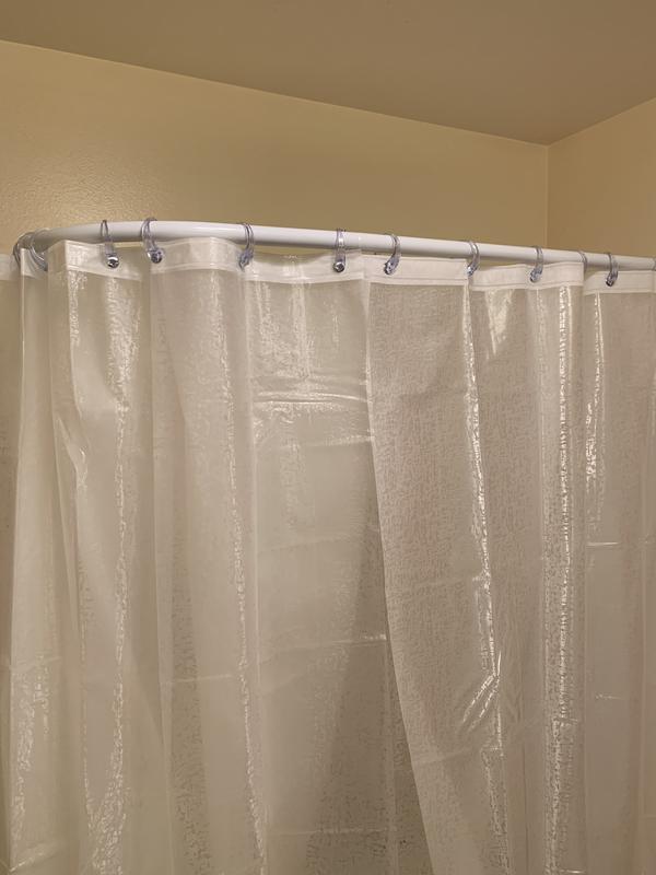 L Shaped Shower Curtain Rod In White, Odd Shaped Shower Curtain Rods