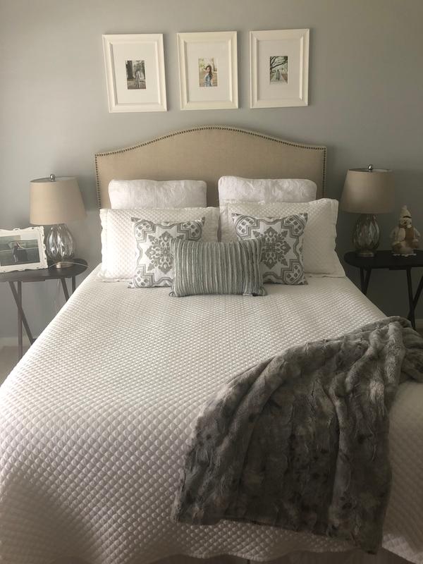 Pulaski Upholstered Headboard with Nailhead Trim in Off White | Bed ...