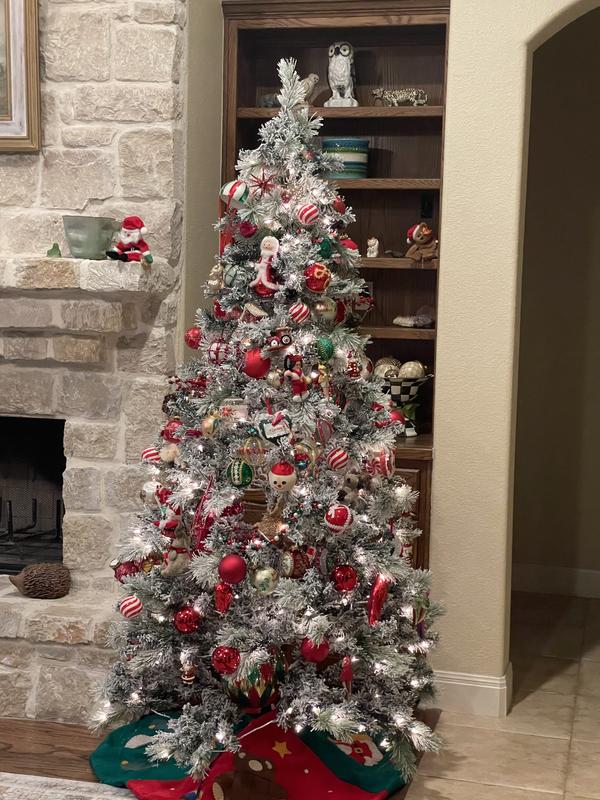 Bee & Willow™ 7Foot PreLit Flocked Rocky Mountain Christmas Tree with