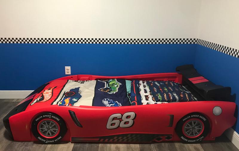 Delta Children Turbo Race Car Twin Bed, Delta Toddler To Twin Car Bed
