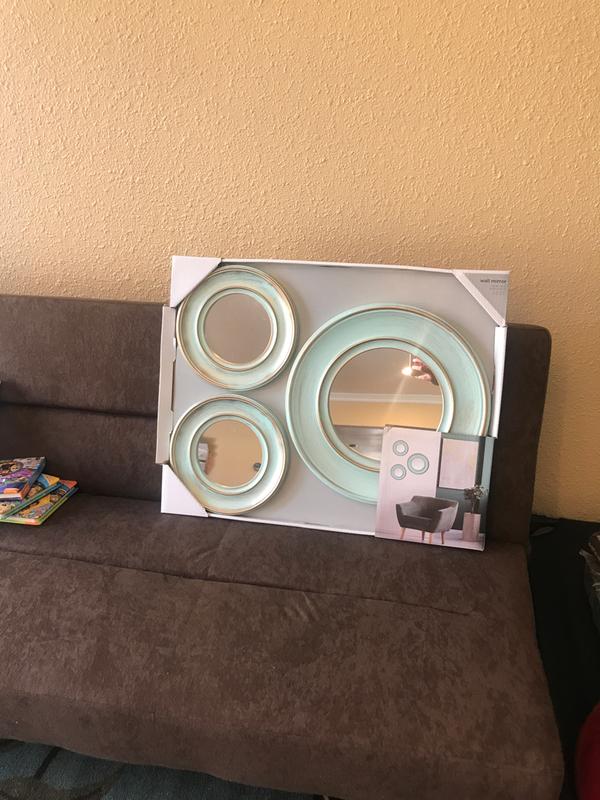 Weathered 3Piece Round Wall Mirror Set in Blue Bed Bath and Beyond