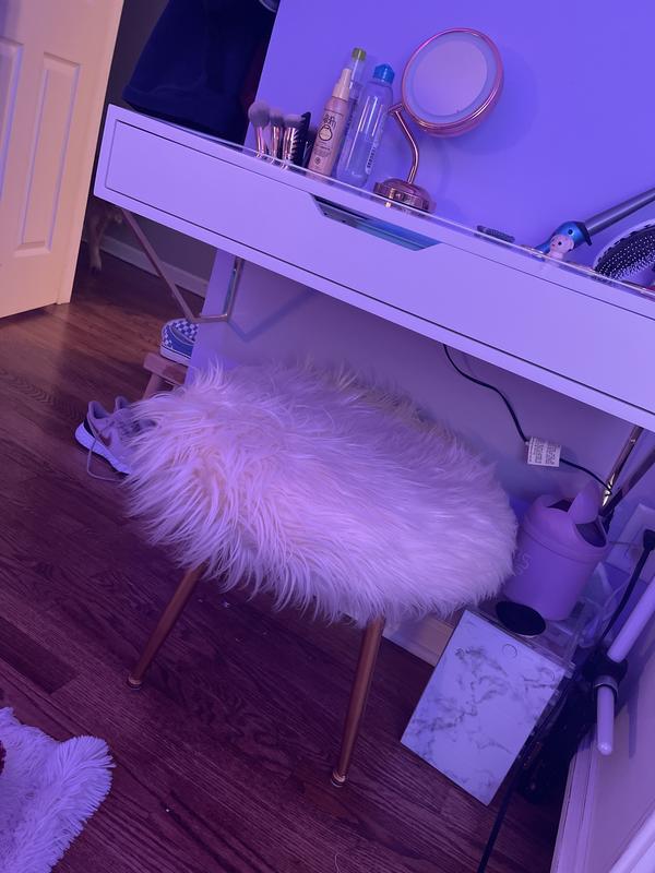Grayton Faux Fur Vanity Stool Bed Bath and Beyond Canada