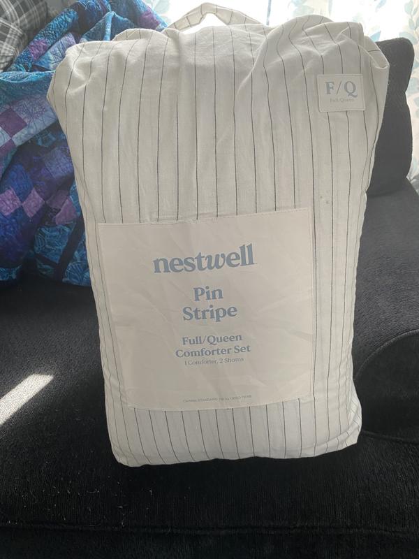 Nestwell™ Pinstripe Cotton Linen 3Piece Comforter Set Customer Reviews