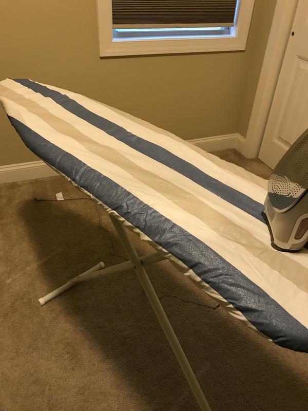 Squared Away Striped Heat Reflective Ironing Board Cover in Blue/Ivory