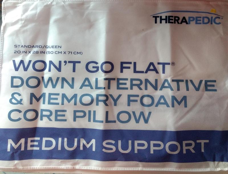 Therapedic® Won't Go Flat® Back/Stomach Sleeper Memory Foam Bed Pillow