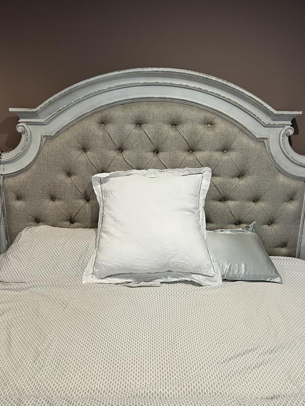 Everhome™ Reid Ladder Stitch European Pillow Sham in White Bed Bath