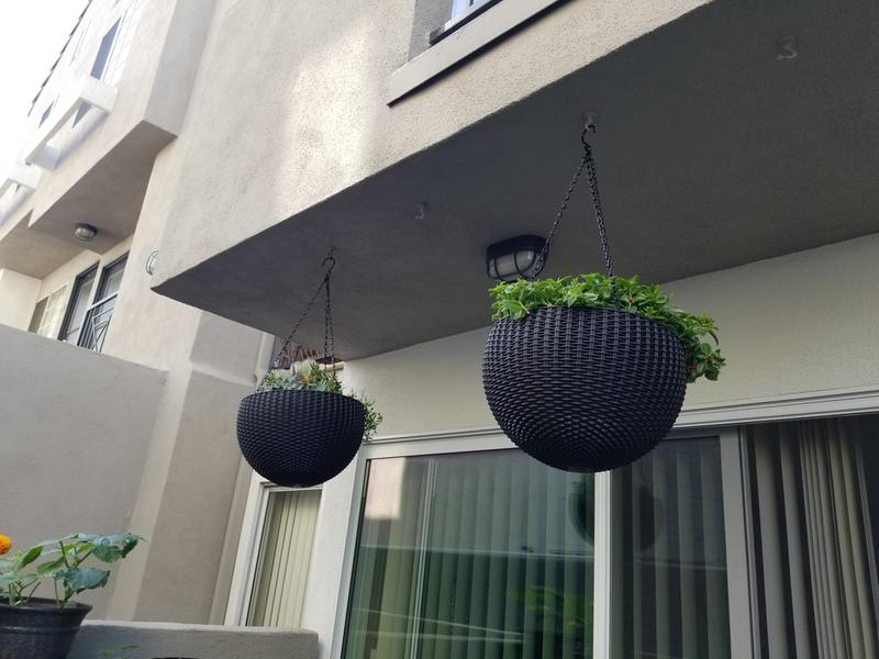 Keter Indoor/Outdoor Hanging Rattan Planters (Set of 2) Bed Bath and