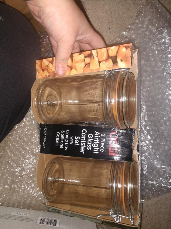 Oggi™ 2Piece Glass Canisters with Clamp Lid Set Customer Reviews Bed