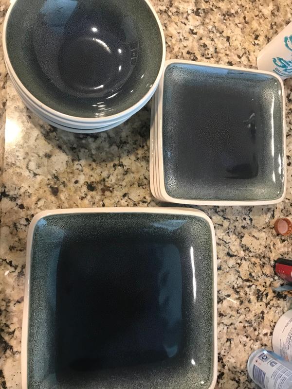 Gibson Namastay 12Piece Dinnerware Set in Blue Bed Bath and Beyond