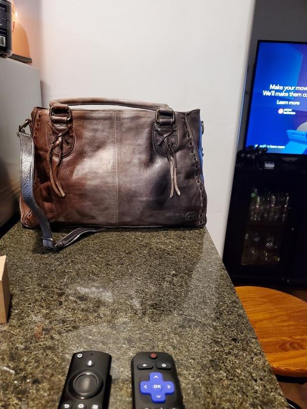 Customer photo for "Love this bag. The staining"