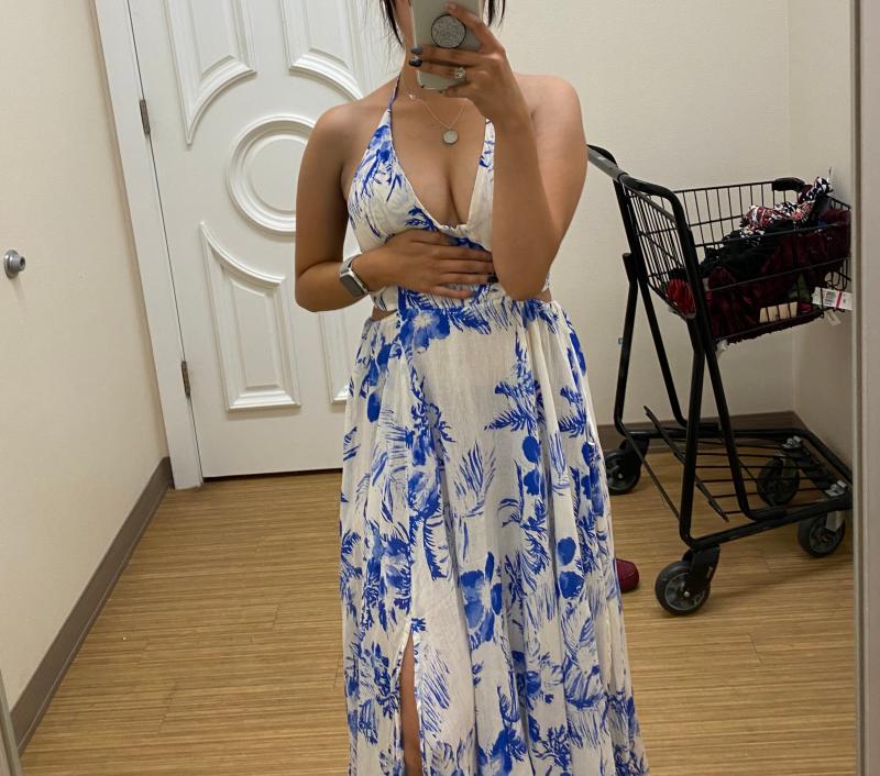 free people lille printed maxi dress