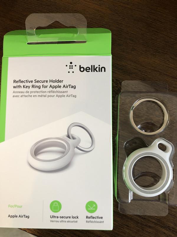 Belkin Apple AirTag Reflective Secure Holder w/Key Ring - AirTag Keychain -  AirTag Holder - AirTag Keychain Accessories - Reflective & Scratch