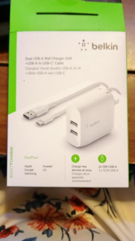 Dual USB-A Wall Charger 24W + USB-A to USB-C cable