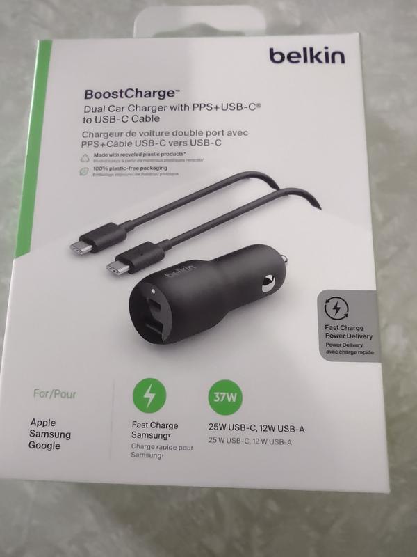 Belkin BOOST UP - Chargeur voiture Quick Charge 3.0 avec câble USB-A vers  USB-C - Chargeur - BELKIN