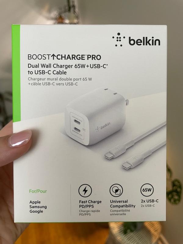 Belkin Cargador de Pared Dual USB-C GaN with PPS 65W - iShop