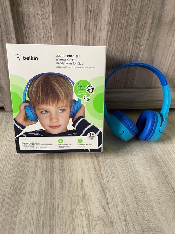 Belkin SoundForm Mini - Auriculares inalámbricos Bluetooth con micrófono  integrado, para niños, auriculares Bluetooth para iPhone, iPad, tableta  Fire