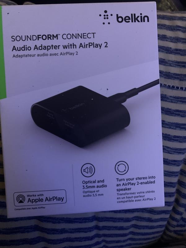Belkin SoundForm Connect AirPlay 2 Adapter & Airplay 2 Receiver - Wireless  Streaming for Apple Devices to Bluetooth Speakers - Optical & 3.5mm Speaker