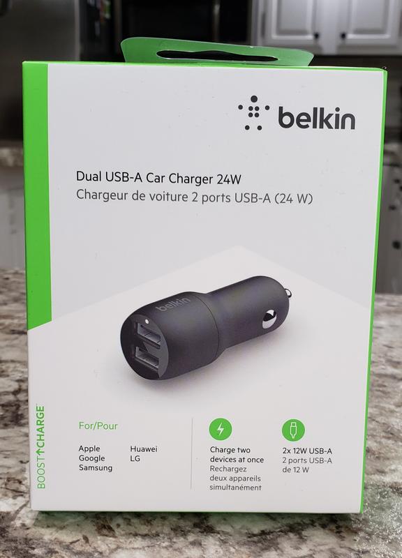 Belkin Boost Charge Chargeur de voiture 2 ports USB-A (24 W) sur prise  allume-cigare avec câble USB-A vers Lightning 1 m - Chargeur allume-cigare  - Garantie 3 ans LDLC