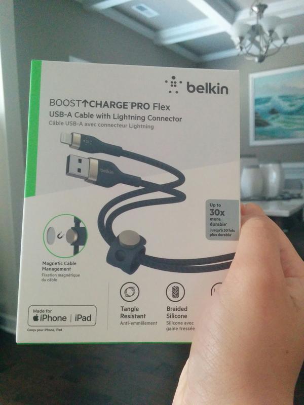 Câble Belkin USB‑C BOOST↑Charge Pro Flex avec connecteur