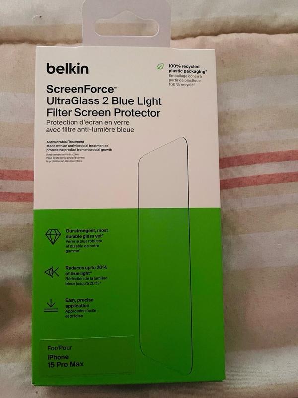 Belkin ScreenForce™iPhone 15 Plus UltraGlass 2 Blue Light Screen Protector  Clear OVA141zz - Best Buy
