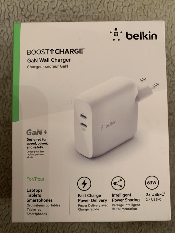 Belkin BOOST CHARGE Pro - Chargeur secteur USB-C PD 60W GaN - Chargeur -  BELKIN