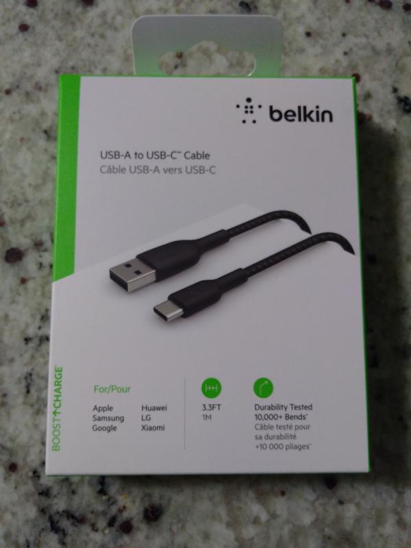 Cable USB Tipo-C a Tipo-C Belkin, TPE, 1m, negro - Coolbox