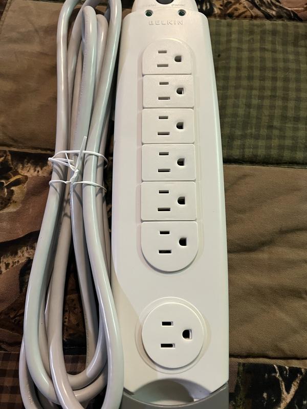 Belkin 7-Outlet Surge Protector Power Strip - 12ft Cord, Lifetime Warranty, White