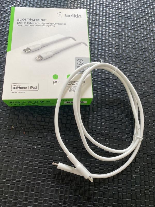Belkin USB C to Apple Lightning Cable 3ft (CAA003BT1MBK) - Moment