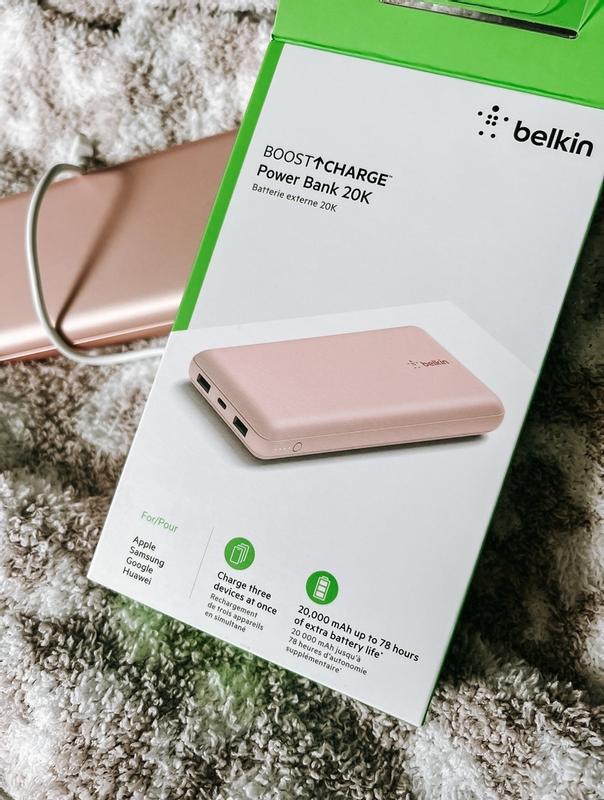 Stuff Certified® Dual 2x USB Port Mini Powerbank 20.000mAh - LED Display  External Emergency Battery Battery Charger Charger Pink